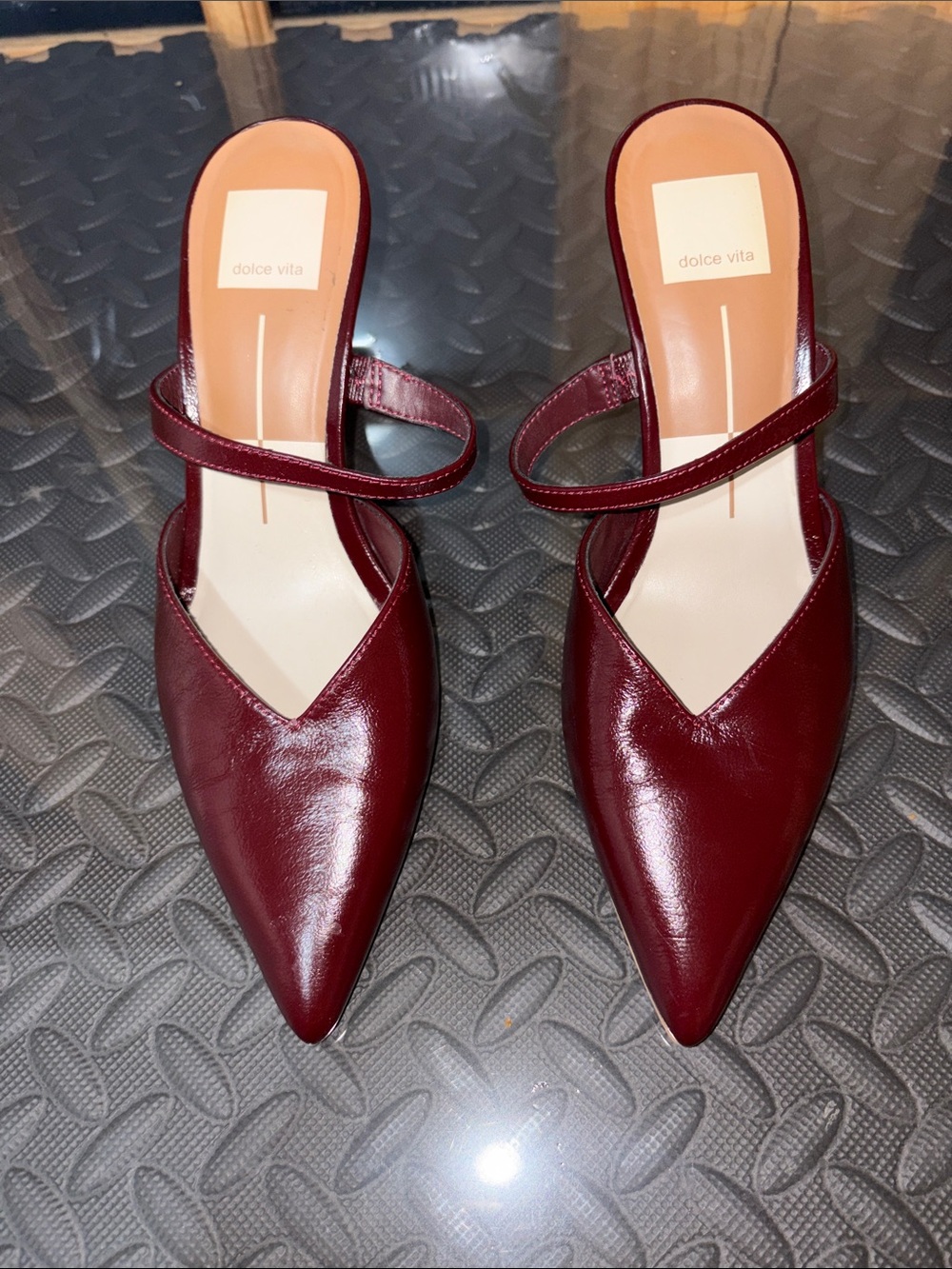 Dolce Vita Burgundy Pointed Slingback Mules - Picture 2 of 7